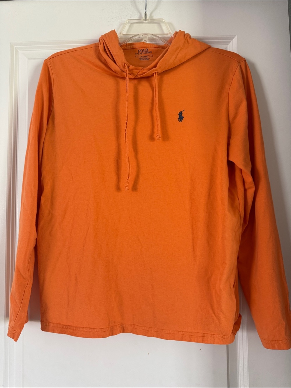 Polo by Ralph Lauren Orange Hooded Long-Sleeve Shirt with Navy Pony (1069)